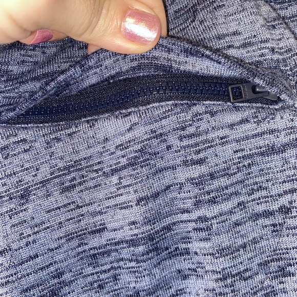 Athleta Joggers Women’s Medium Cropped Ribbed Cuff Blue Space Dye Side Pockets - Picture 8 of 9